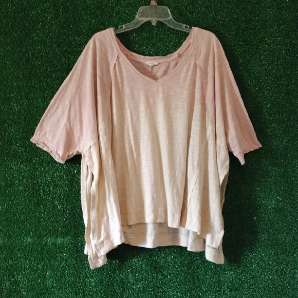 Easel Pink Boxy Blouse with Elbow-Length Sleeves - Picture 1 of 5
